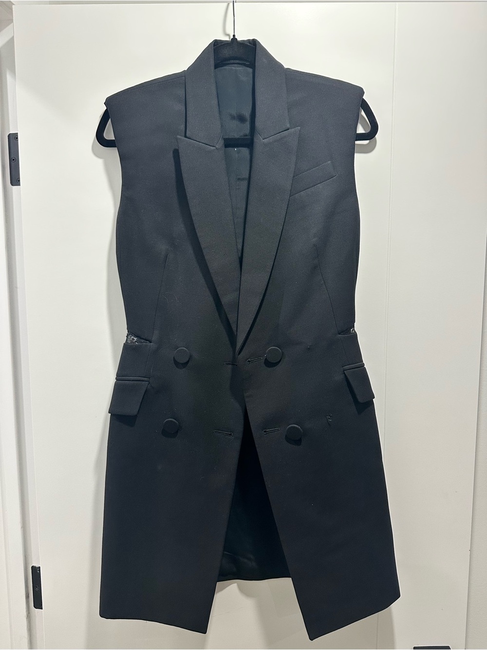 Alexander McQueen Black Sleeveless Double-Breasted Blazer